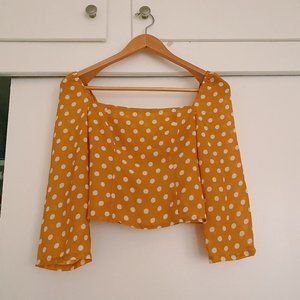 Polka dots top ginger yellow